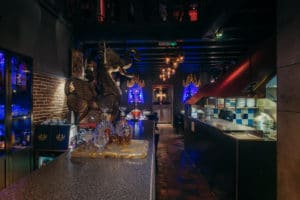 De Thaise draak die schittert voor onze bar en Thais restaurant
